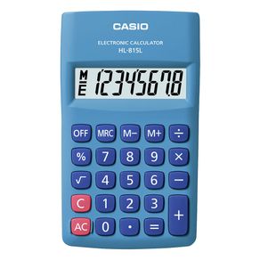 Calculadora Casio de bolso vertical  c/ visor 8 dígitos HL-815L-BU