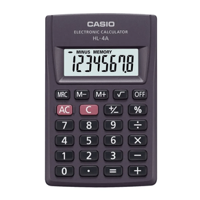 Calculadora Casio de bolso 8 dígitos e desligamento automático HL-4A