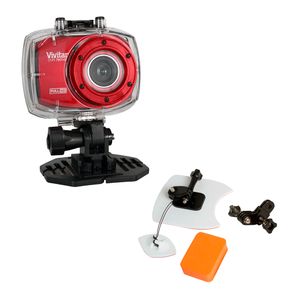 Câmera de ação Full HD c/ caixa estanque e Kit p/ fixação da câmera em prancha de Surf
