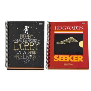 Kit 2 Cadernos Harry Potter Seeker e Dobby 1 Matéria 96 Folhas