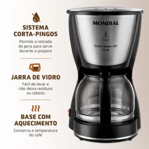 Cafeteira 800W MONDIAL C-32-32X 32 Xic Prt Inox 220V