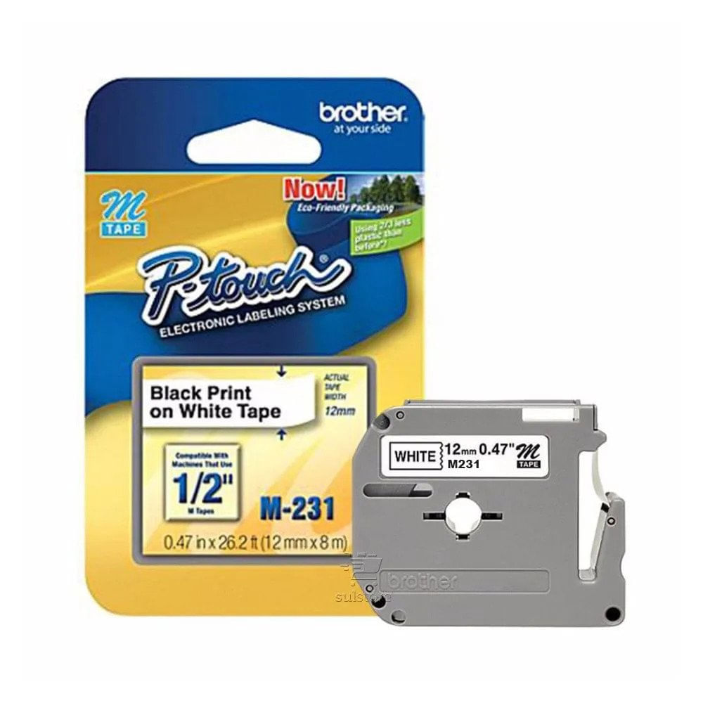 Fita Para Etiquetador Pt-70/80 12mm Branca M-231 - Brother