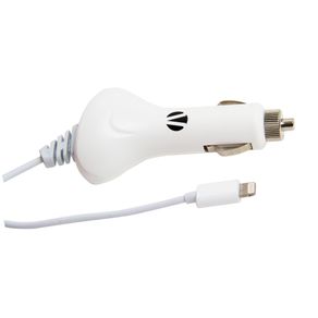 Carregador veicular com conector lightning para iPod, iPhone e iPad  Branca