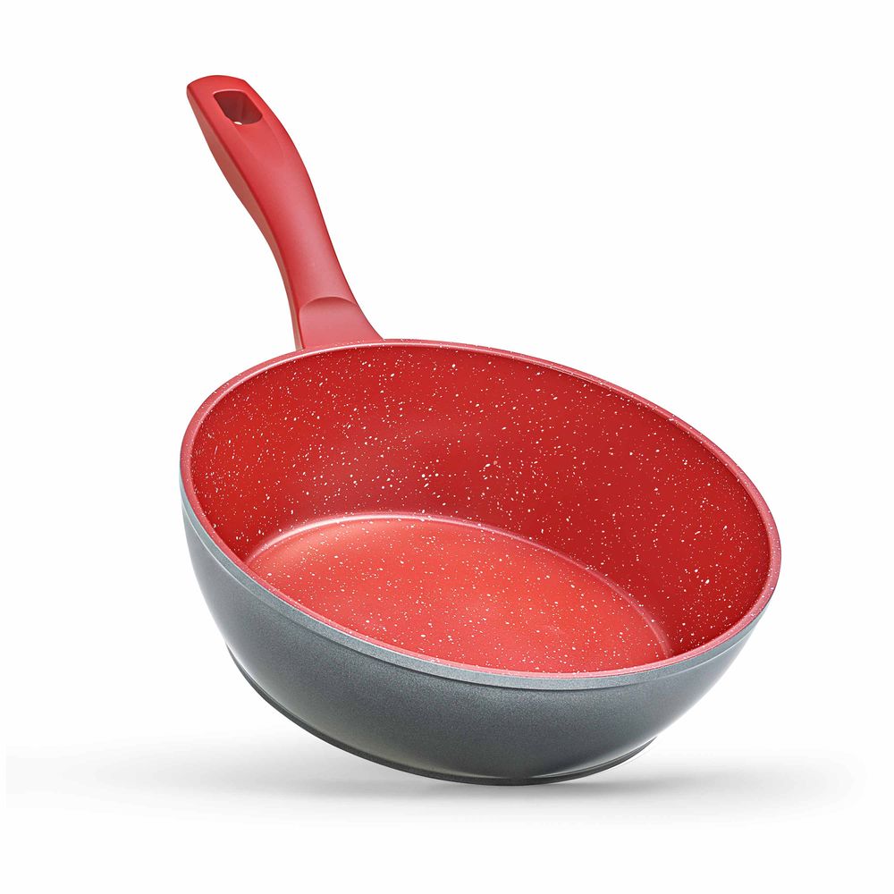 Panelas Polishop Day By Day, Family Size, Sauté Grand e Tampa de Vidro Ichef 24cm - Vermelha - Imagem 2