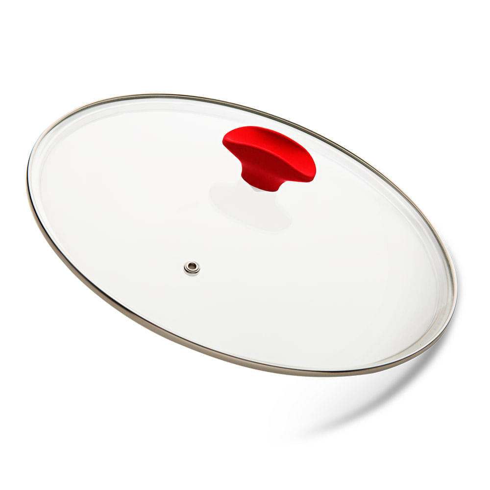 Panelas Polishop Day By Day, Family Size, Sauté Grand e Tampa de Vidro Ichef 24cm - Vermelha - Imagem 11