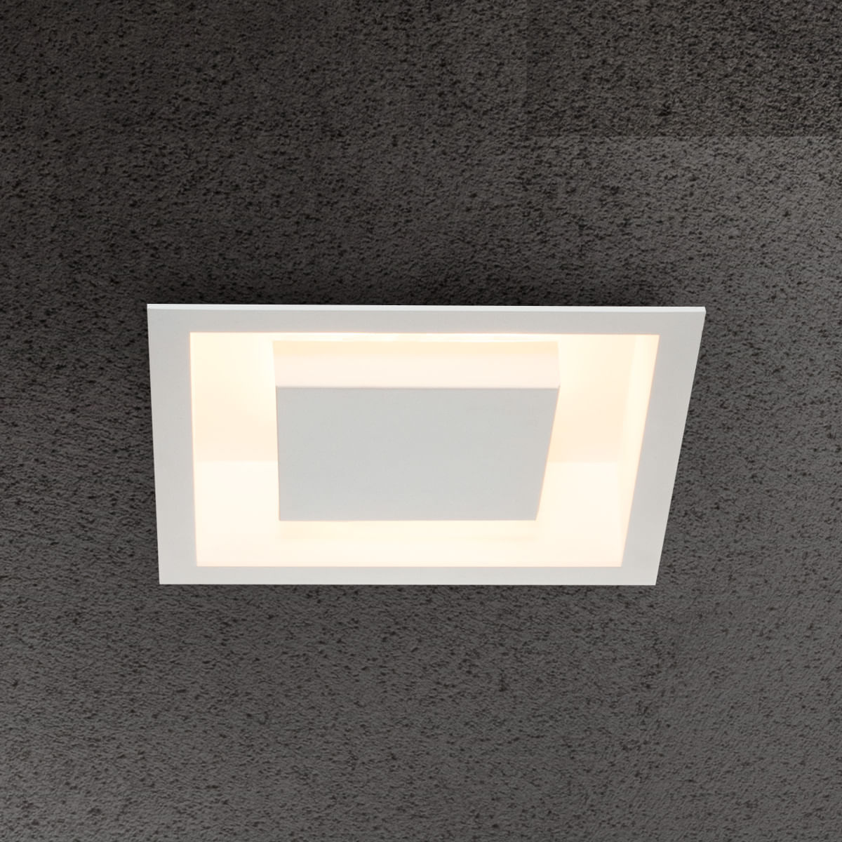 Plafon Embutir Eclipse Quad.Luz Indireta 50x50 Br Text.Cod.2041/50 E-27 - Itamonte - Imagem 2
