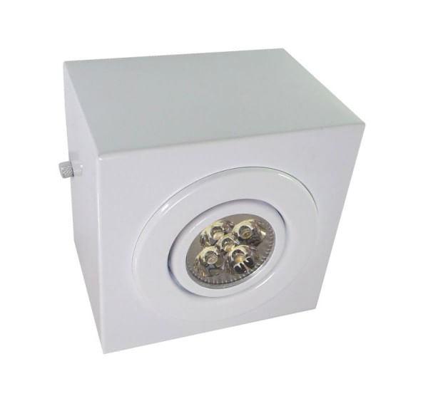 Plafon Sobrepor Quadrado Branco Liso Para 1 Lampada Par30 Orientavel - Damlux