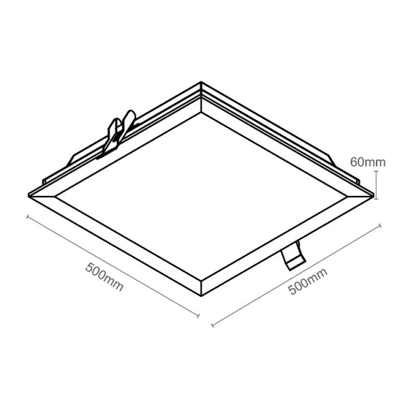 Plafon Led Quadrado Embutir 50 X 50cm 3000k 38w Ref.80019 - Romalux - Imagem 3