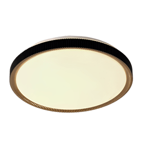 Plafon Nate 2 Redondo Led 41W 3000K Biv.49CM Preto C/Dourado Ref.1943 - ADN+ ADN+