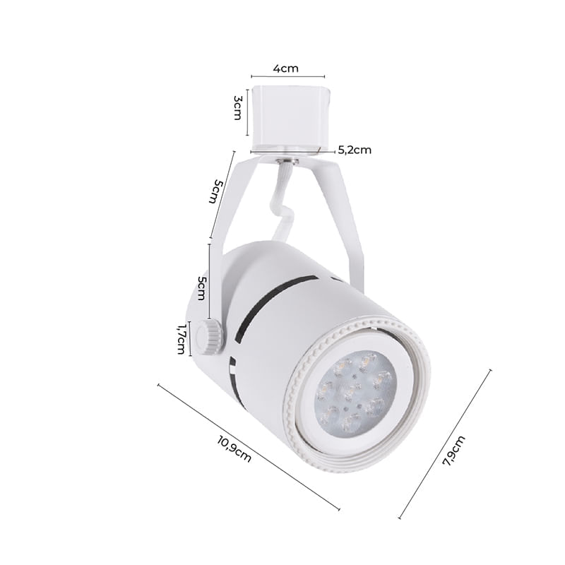 Trilho Spot P/Par 20 Classic Branco Ref.6036 - Nordecor - Imagem 4