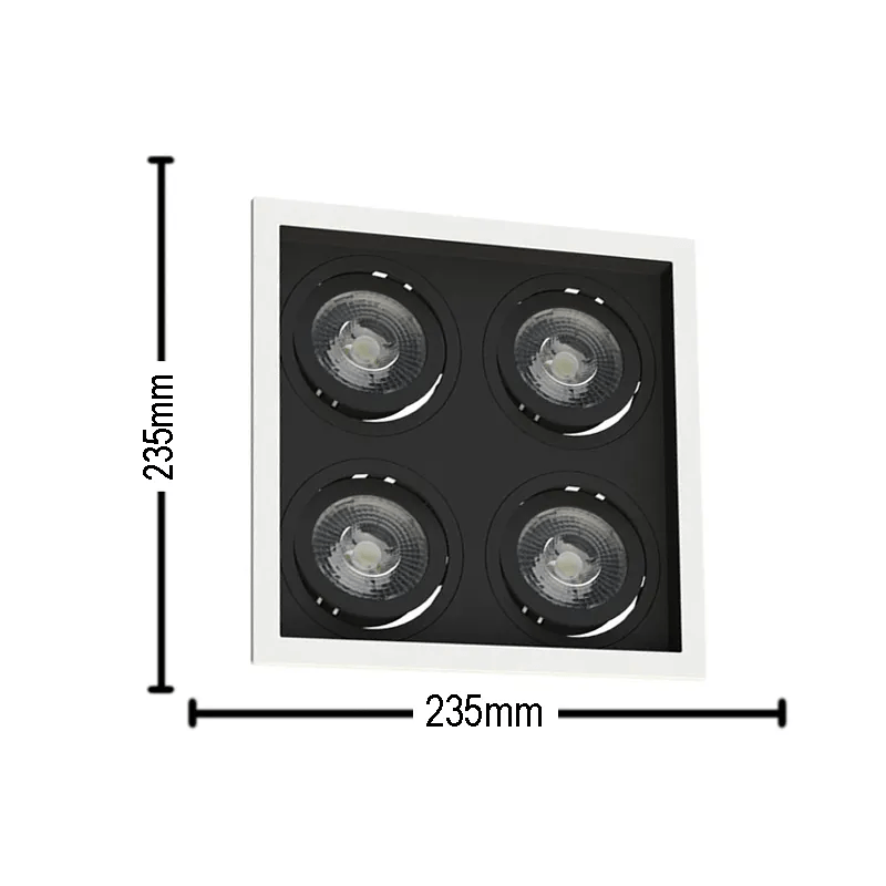 Spot Incandescente Embutido Recuado Quadrado P/4 Par20 BR C/PT Ref.SE-330-2910 - Save Energy - Imagem 2