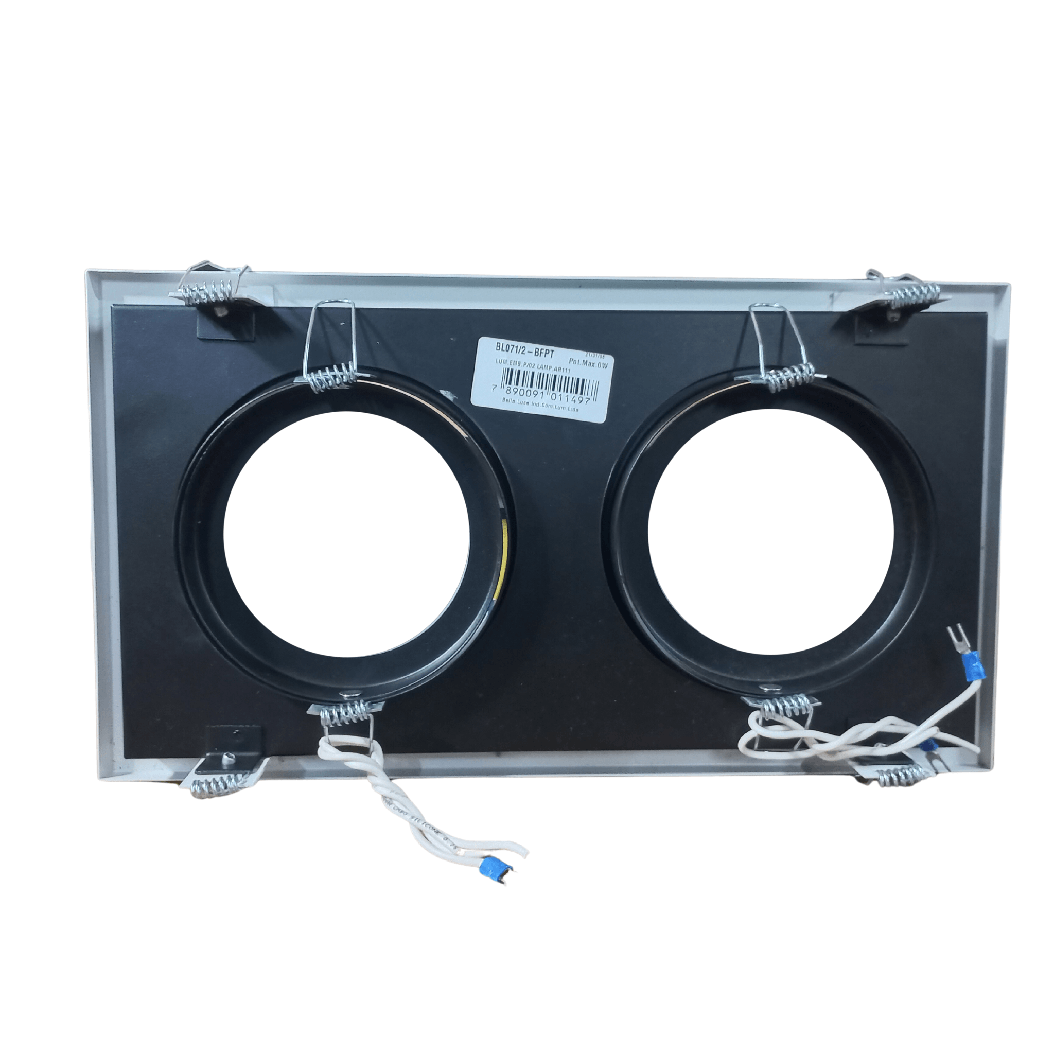 Spot Dicroica Emb. BL 071/2/1571/2 P/ 2XAR111 Br Fosco C/Fundo Pt - Bella Luce - Imagem 2