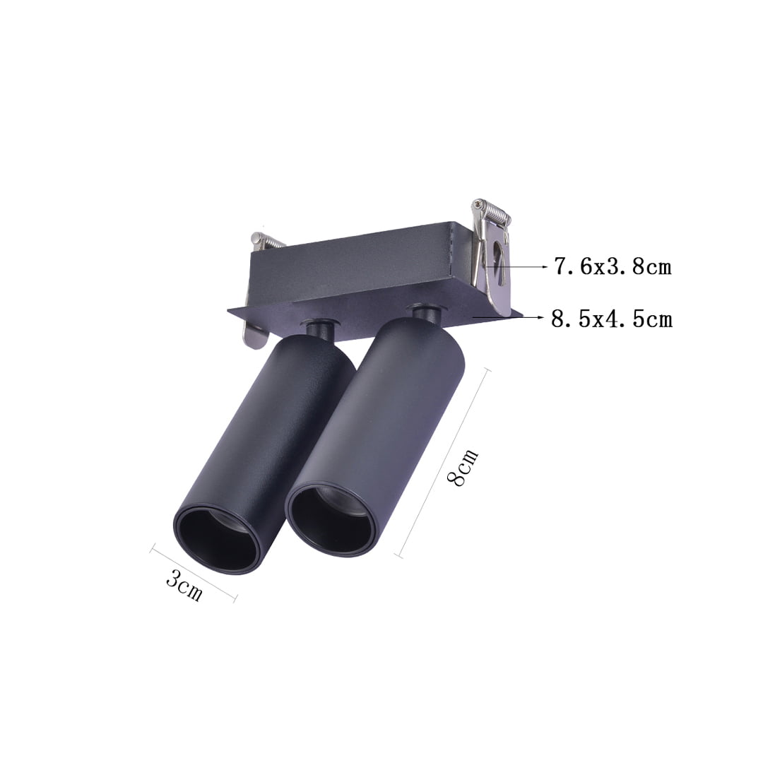 Spot Led Embutir Kona Duplo 24G IRC97 3W 2700K Preto Ref.6465 - Nordecor - Imagem 4