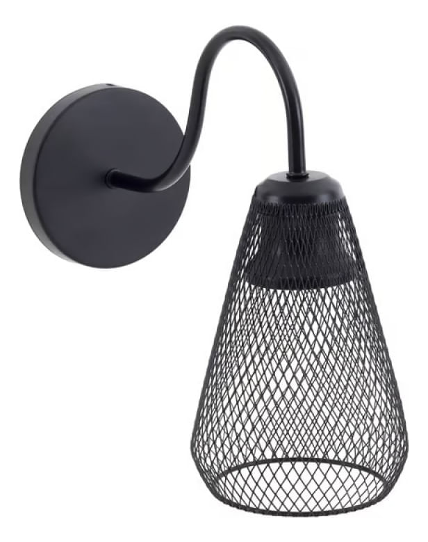 Arandela Cage Preto 27 X 28CM 60W P/1 E-27 Ref. Acage-Preto - GMH - Imagem 2