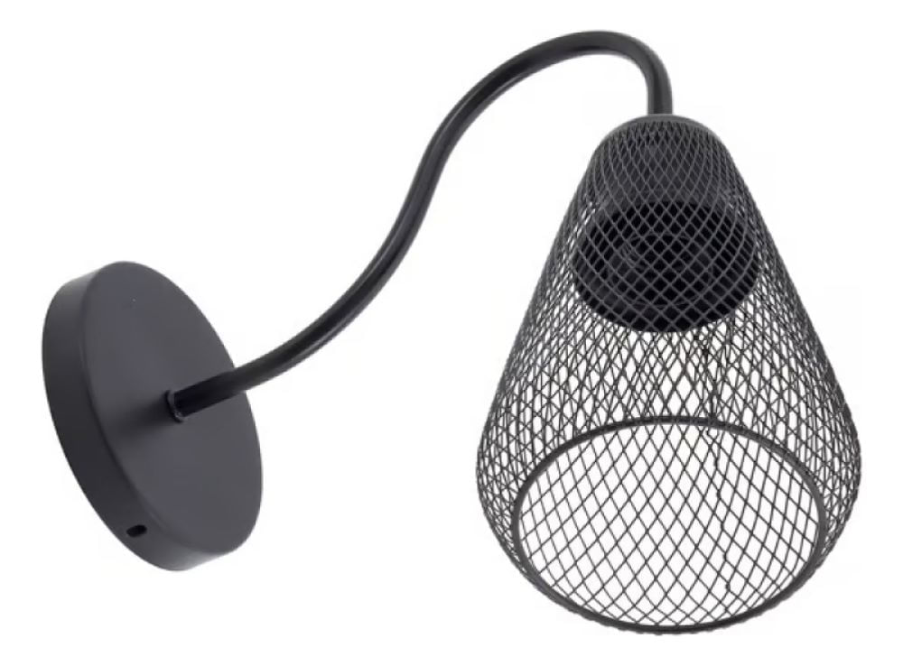 Arandela Cage Preto 27 X 28CM 60W P/1 E-27 Ref. Acage-Preto - GMH - Imagem 3