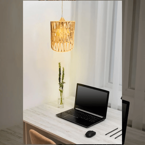 Pendente Mojo 17 Madeira C/Fibra Sisal 17 X 19.5CM P/1 E-27 Ref. P-Mojo-17 - GMH - Imagem 3