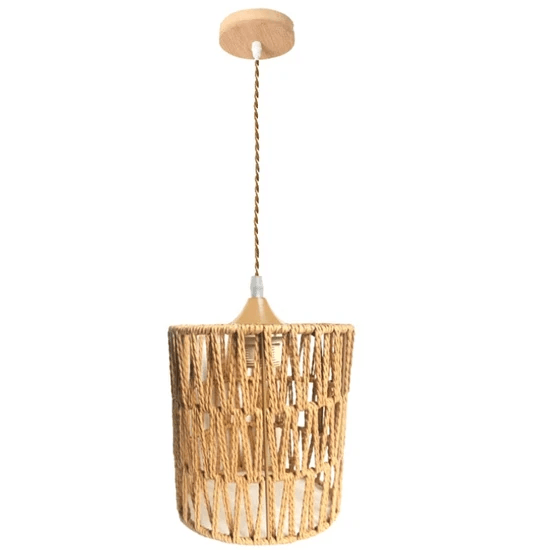 Pendente Mojo 17 Madeira C/Fibra Sisal 17 X 19.5CM P/1 E-27 Ref. P-Mojo-17 - GMH