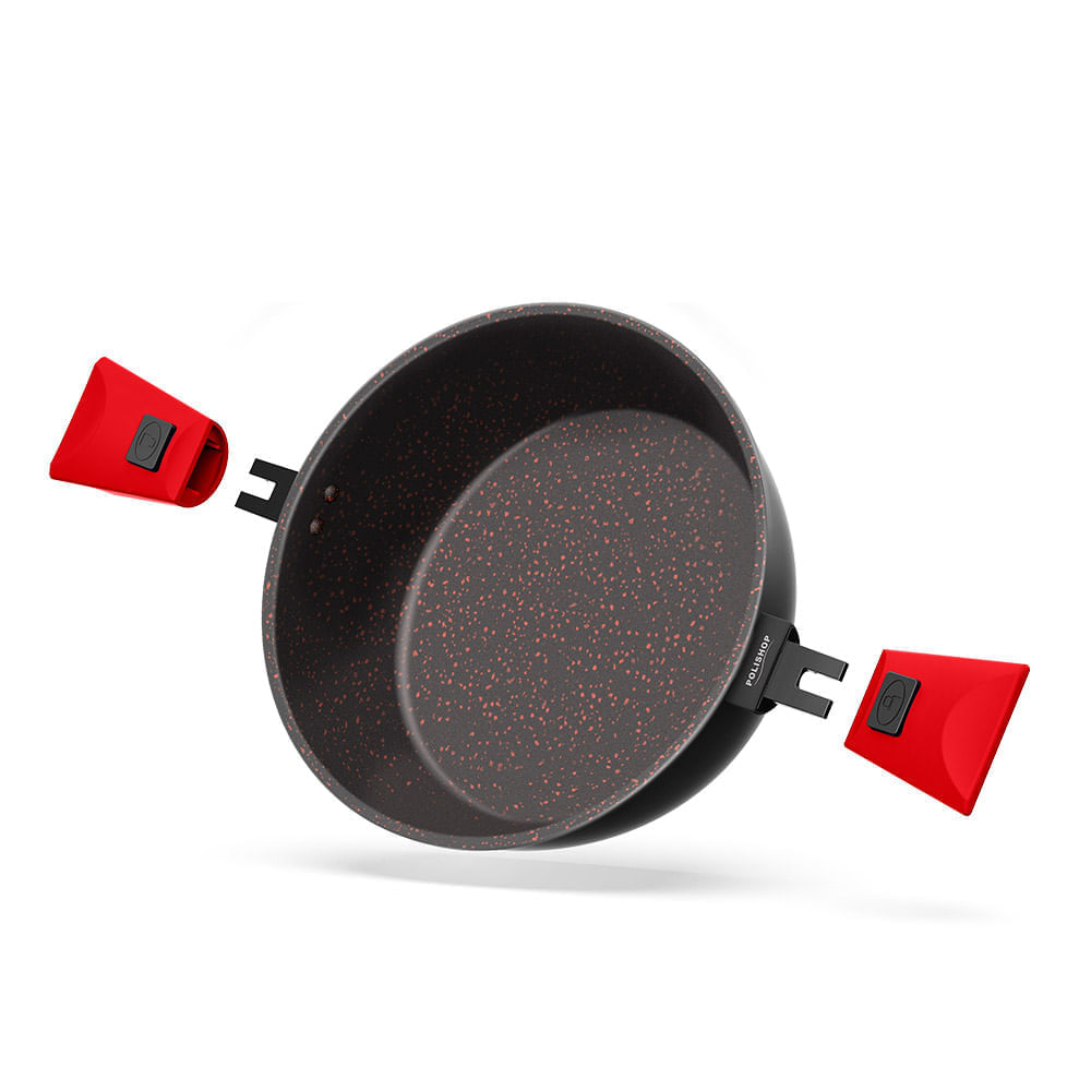 Panelas Ultra Family Size, Day by Day, Sauté Grand e Tampa de Vidro Ichef 24cm - Vermelha - Imagem 3