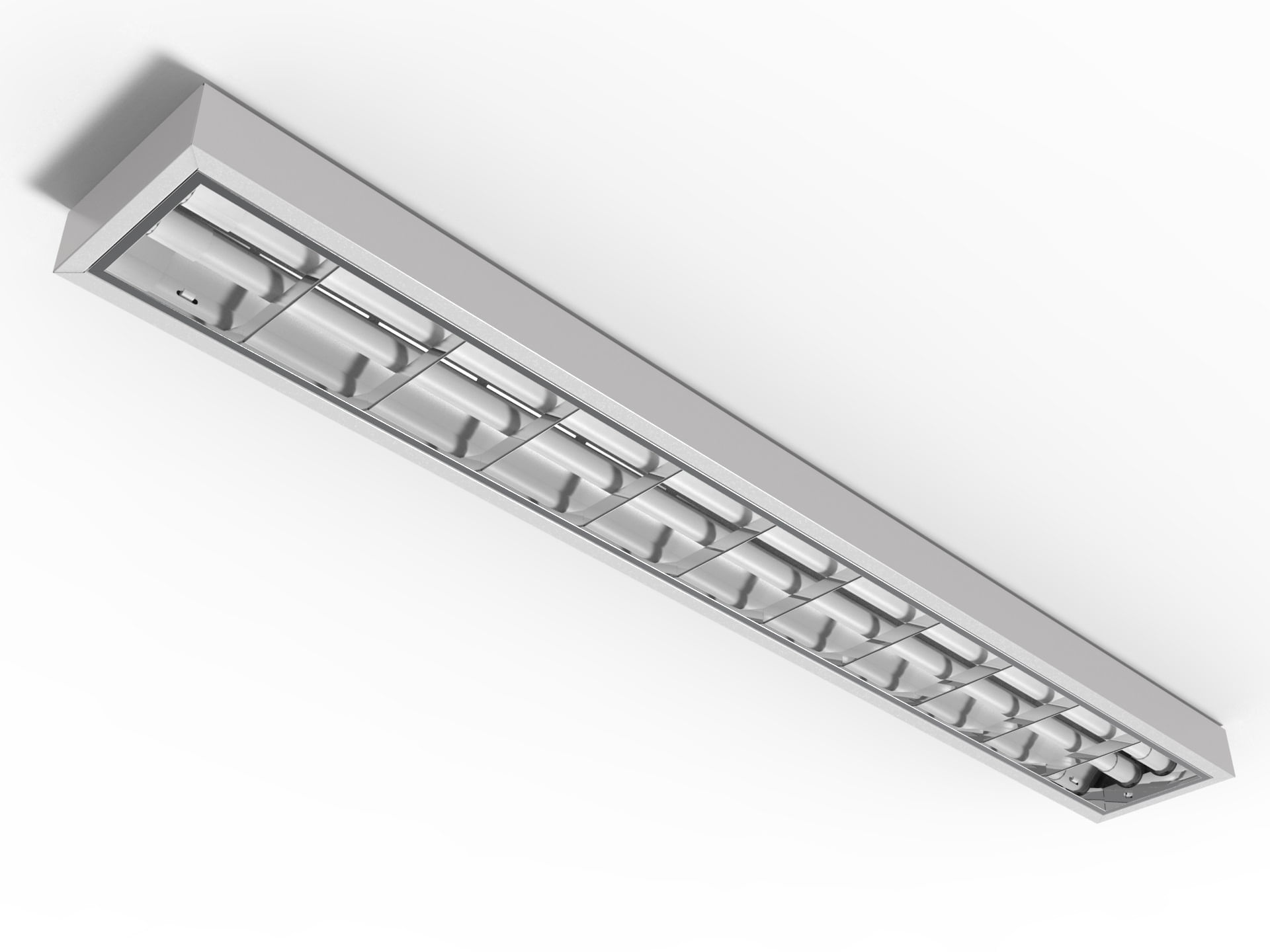 Luminária Para 2 Lampadas Led 10W Vazia 60cm Sobrepor Com Aleta Aluminio 148109 - Lumepetro