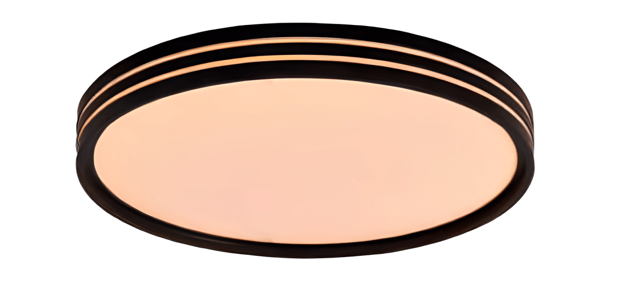 Plafon Jinn Bk Redondo Led 25W 3000K Bivolt 38CM Preto+Acrilico+Metal Ref.1853 - ADN+