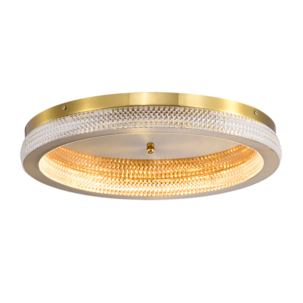 Plafon Led Metal/Acrilico Queeensalnd 50w 3000k Biv.Dourado 50cm Sky-4007 - Skylight