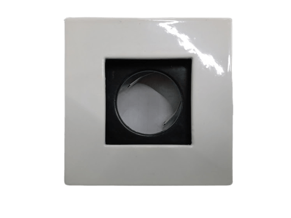 Spot Dicroica Emb.Mf177 Quadrado orientavel Branco C/Fundo Preto P/Lamp.Mini Dicroica - Metal Tecnica - Imagem 2