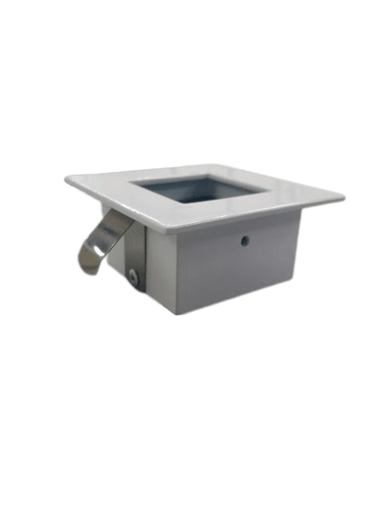 Spot Dicroica Emb.Mf177 Quadrado orientavel Branco C/Fundo Preto P/Lamp.Mini Dicroica - Metal Tecnica