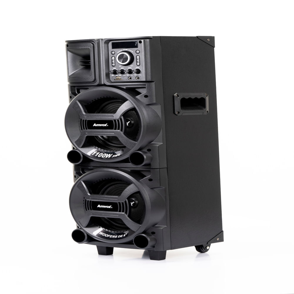 SKD CAIXA AMPLIF. AMVOX ACA 1101 BLACK DUPLO 8 BIVOLT 1100W - Imagem 2
