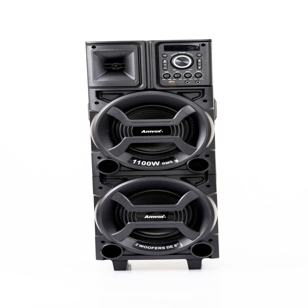 SKD CAIXA AMPLIF. AMVOX ACA 1101 BLACK DUPLO 8 BIVOLT 1100W