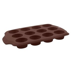 Forma de silicone com 12 divisões Mini Glacê 29,5 x 20 x 2,7 cm - Chocolate Brinox