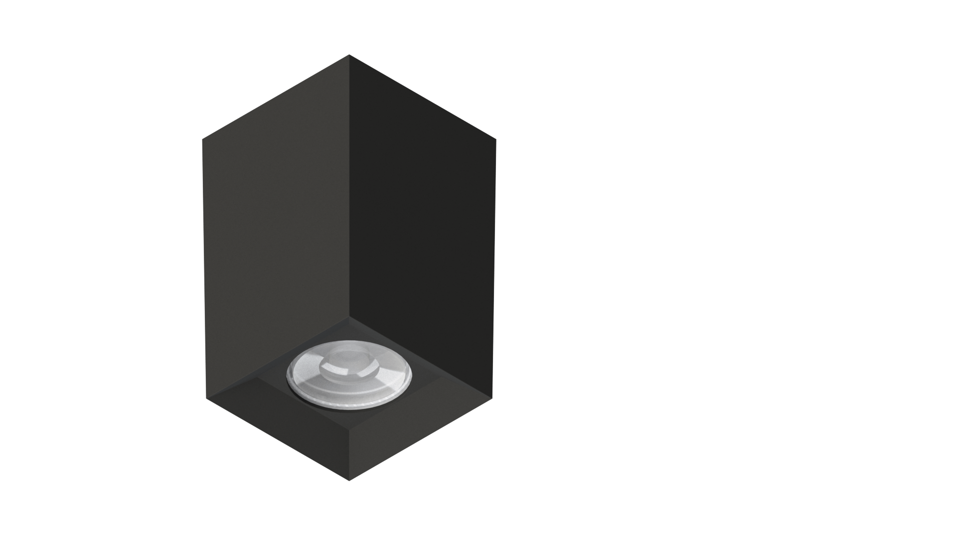 Plafon Sobrepor Quadrado Tower Face Recuada 7x7x11CM P/1 Dic.GU10 PT SE-385.2526 - Save Energy - Imagem 2