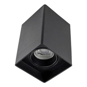 Plafon Sobrepor Quadrado Tower Face Recuada 7x7x11CM P/1 Dic.GU10 PT SE-385.2526 - Save Energy Save Energy