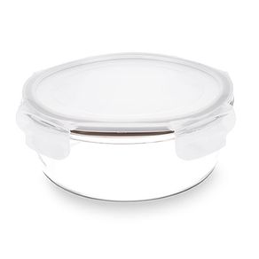 Pote Redondo Hermético Lock&Stock 620 Ml Brinox Vidro 15,8x15,8x7 cm