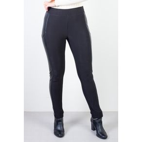 Calça Feminina Térmica Detalhe Em Corino 80482 - Tamanho: G - Cor: Preto