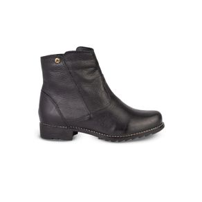 Bota Feminina De Couro Cano Curto 7600 - Tamanho: 39 - Cor: Preta