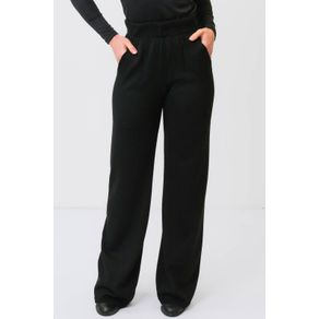 Calça Reta De Malha Com Bolso 31533 - Tamanho: P - Cor: Preto