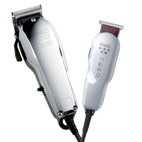 Kit Máquina de Cortar Cabelo Wahl Super Taper Chrome e Hero 220v 220v