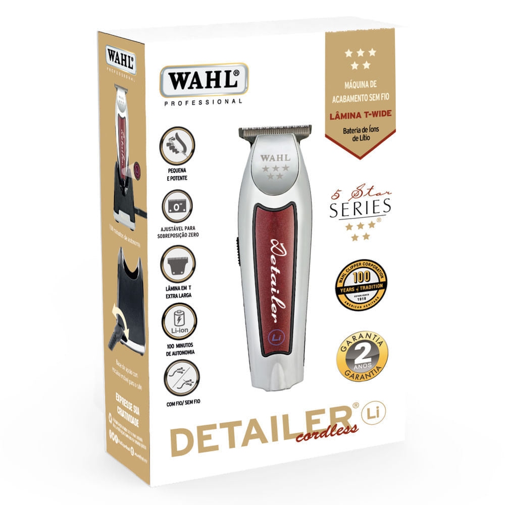Máquina de Acabamento Wahl Detailer Cordless Li Bivolt - Imagem 5