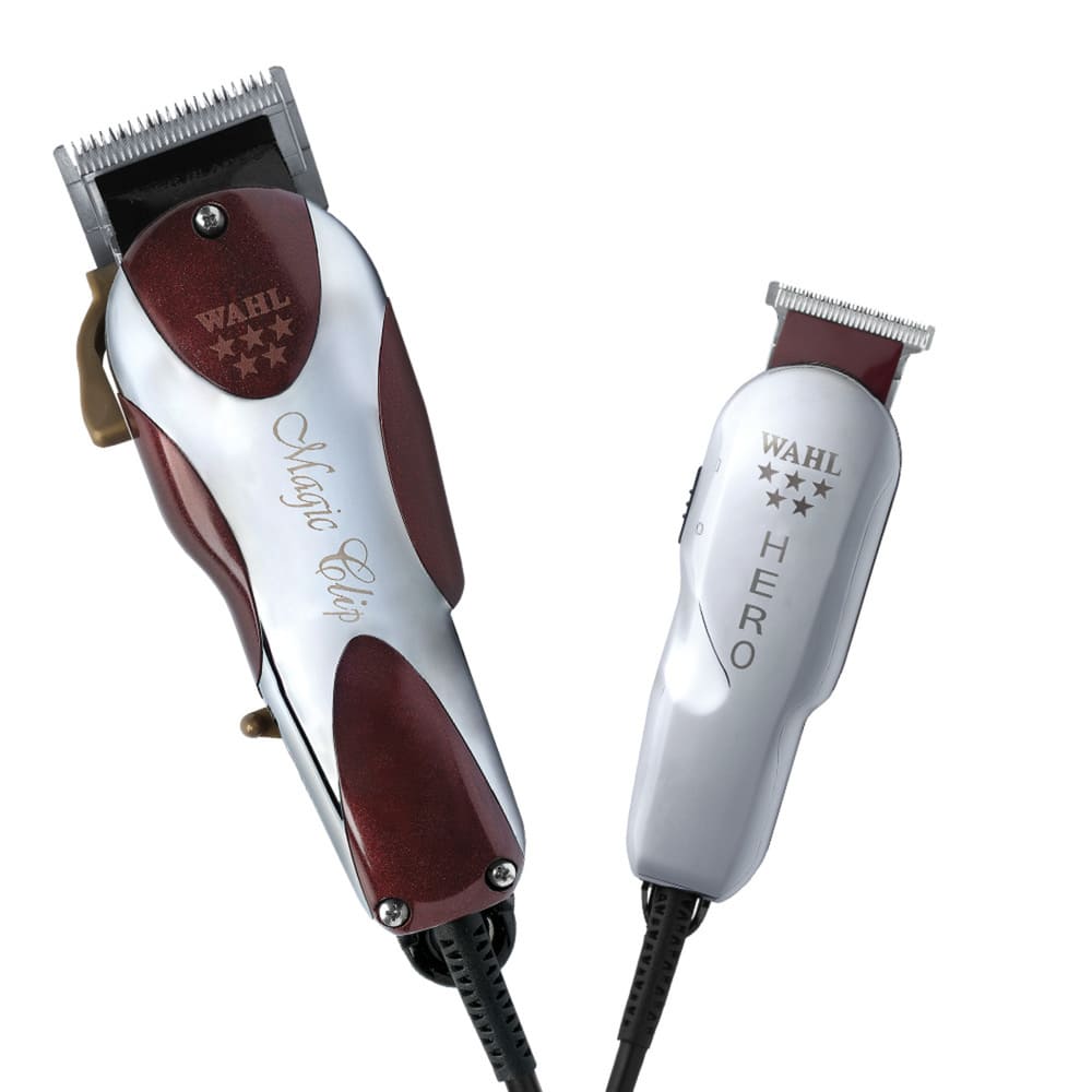 Kit Máquina de Cortar Cabelo Wahl Magic Clip e Hero 220v