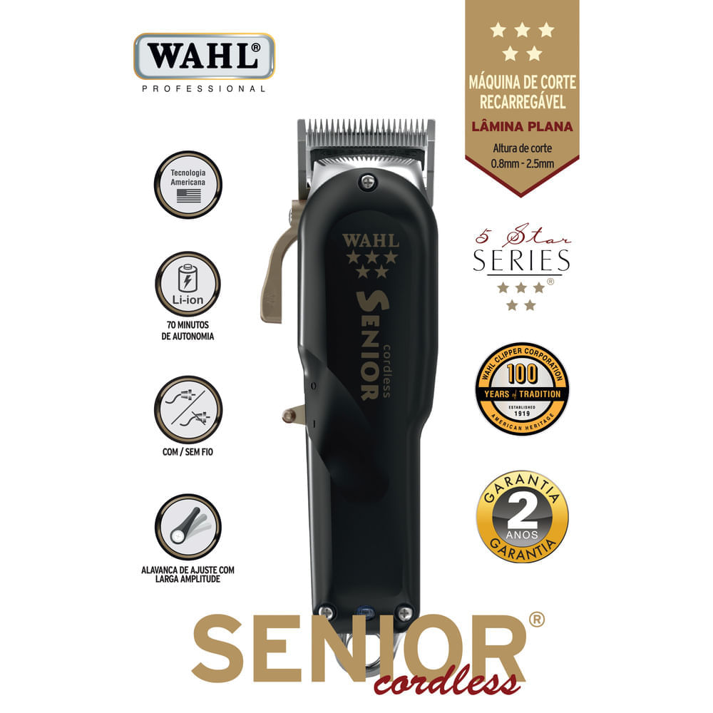 Máquina de Cortar Cabelo Wahl Senior Cordless Bivolt - Imagem 3