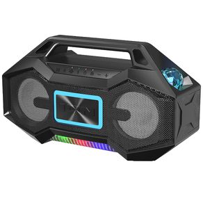 Boombox De Alta Potência Resistente À Água 60 Watts Com Luzes Para Festa