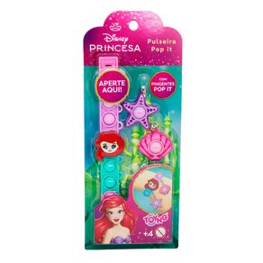 Brinquedo Pulseira Pop It Da Princesa Ariel Disney Com Dois Pingentes