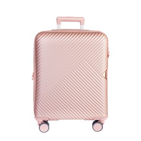 Mala Viagem De Bordo Abs Com Expansor E Cadeado Acoplado De Segredo Nova York - Cor: Rosa