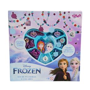 Brinquedo Kit Pulseiras E Colares Frozen Disney Com Pingentes Ana E Elsa