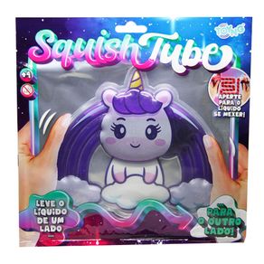 Squish Tapete Tube Toyng Anti Stress p/apertar Unicórnio Roxo