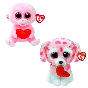 Kit Pelúcias TY Beanie Boos Gigi e Rory Com 16cm 2 Unidades