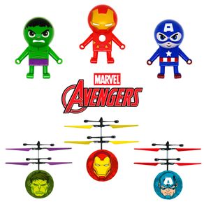 Kit Marvel Vingadores Bola Voadora E Boneco Desliza Sozinho 6 Unidades