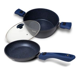 Panelas Ichef Ultra 24cm Azul Sauté Grand e Family com Tampa | Ichef