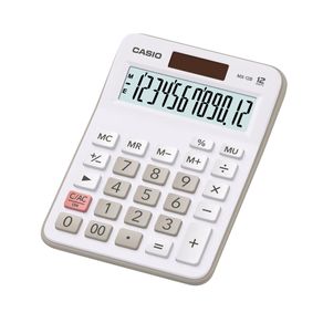 Calculadora Casio de mesa visor XL, 12 dígitos e alimentação dupla MX-12B Branca