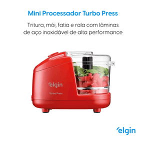 Mini Processador Turbo Press Elgin 150W Vermelho 110V